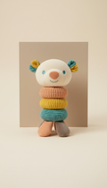 Plush developmental toy with sensory tags