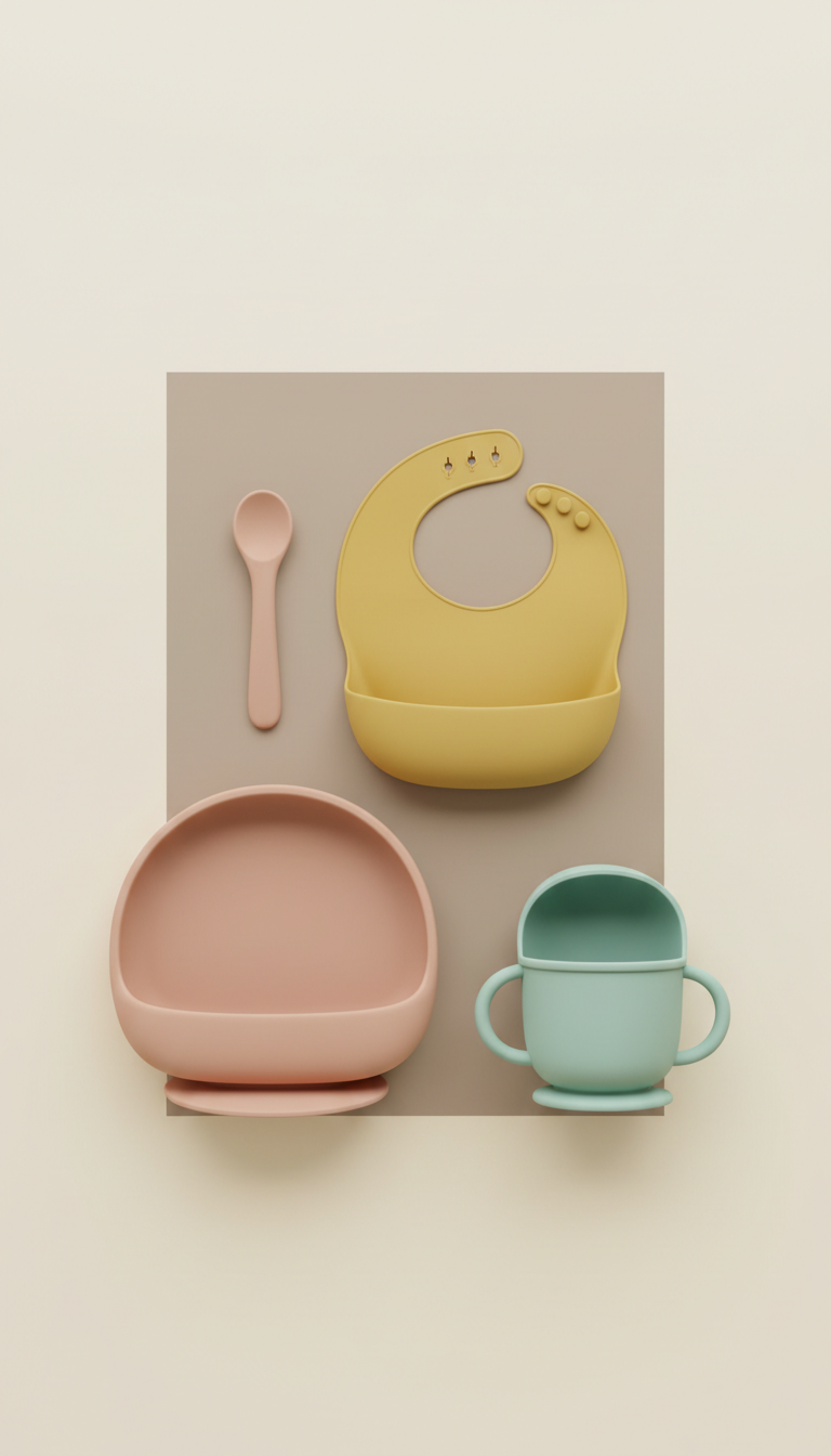 Silicone feeding set with suction base